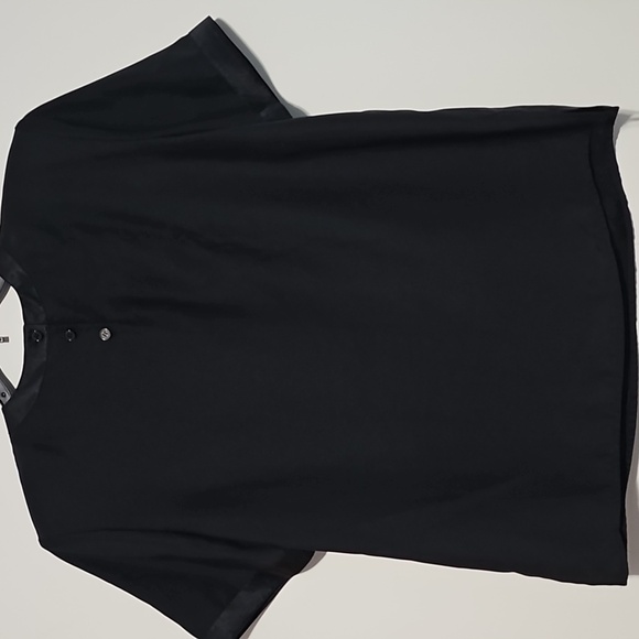 Kasper & Company Classic Black Women's Blouse Satin Trim Button Neckline Sz 8 - Picture 4 of 4